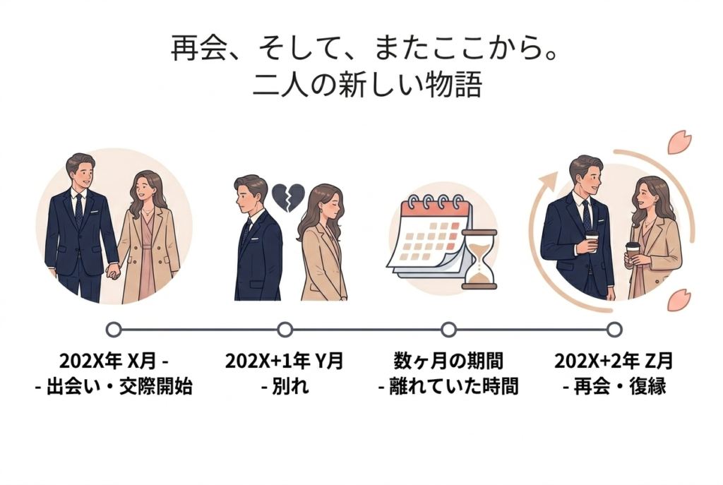 前澤友作と剛力彩芽のタイムラインをイメージしたイラスト