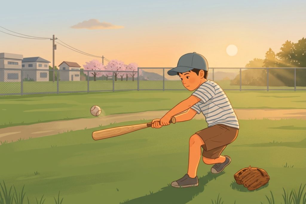 幼少期に野球と出会った様子をイメージした画像
