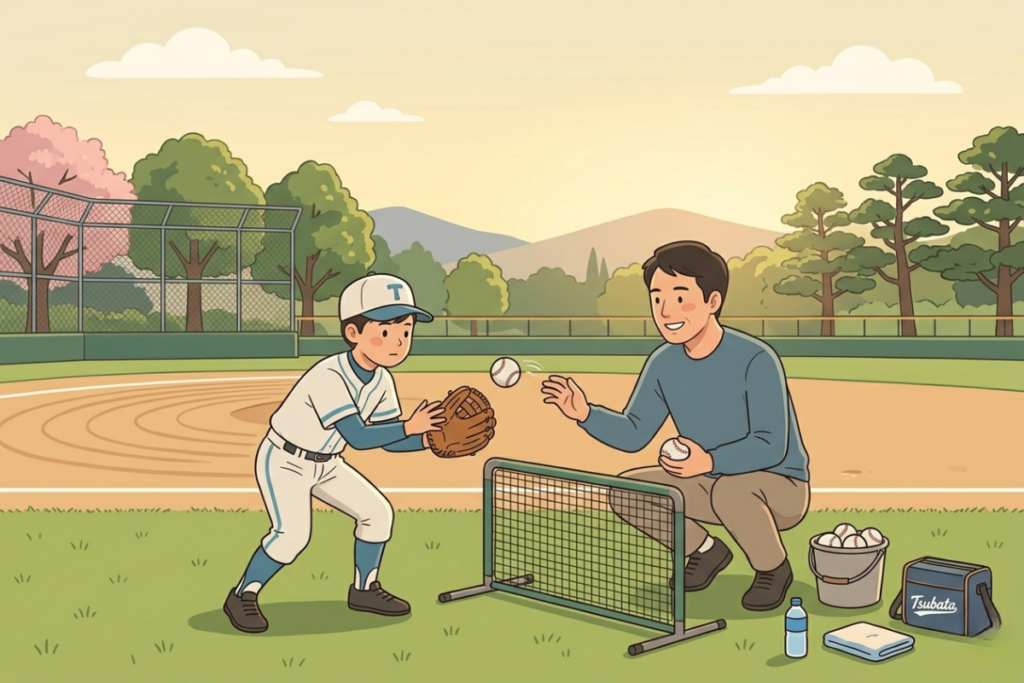 大谷翔平の成長を支えた家庭教育をイメージしたイラスト