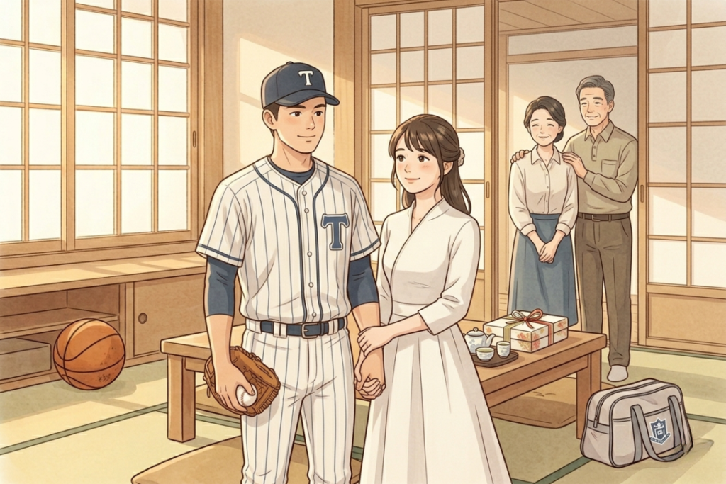 大谷翔平と妻と家族の関係性をイメージした画像