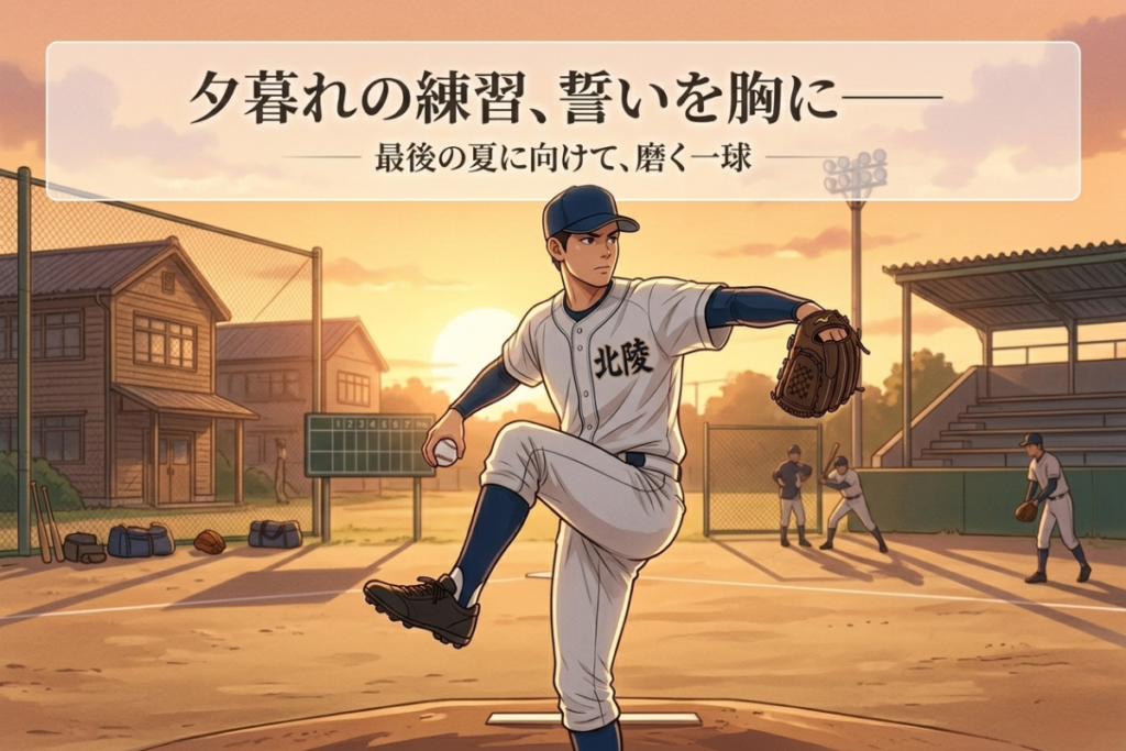 高校時代に野球の練習をする高校球児のイメージ画像