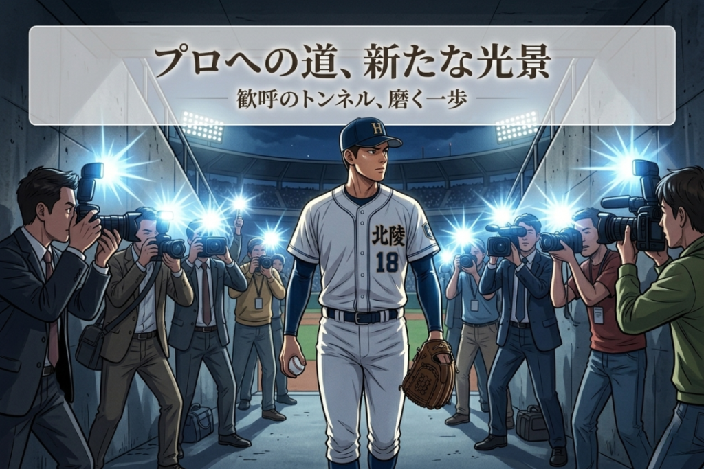 プロ野球選手の恋愛報道をイメージしたニュース風イラスト