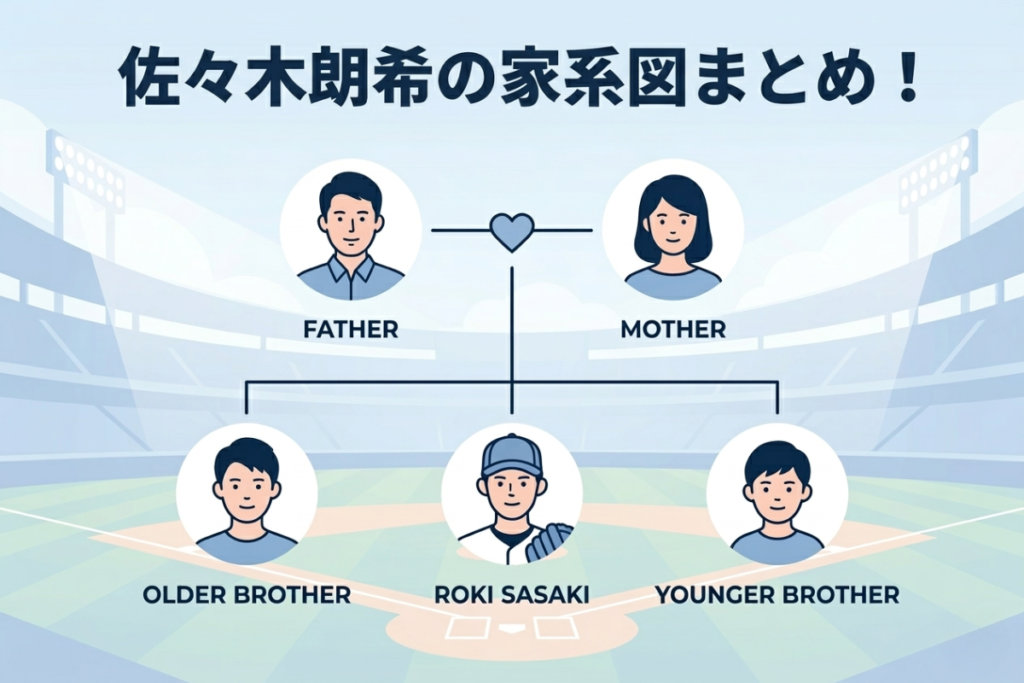 佐々木朗希の家系図を図解で紹介するブログアイキャッチ画像