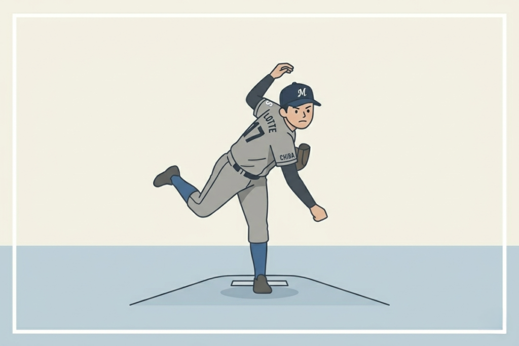 高校からプロへ成長する野球選手をイメージしたイラスト