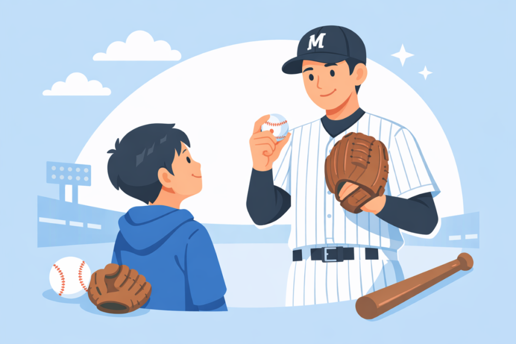 佐々木朗希の弟との兄弟関係をイメージしたイラスト