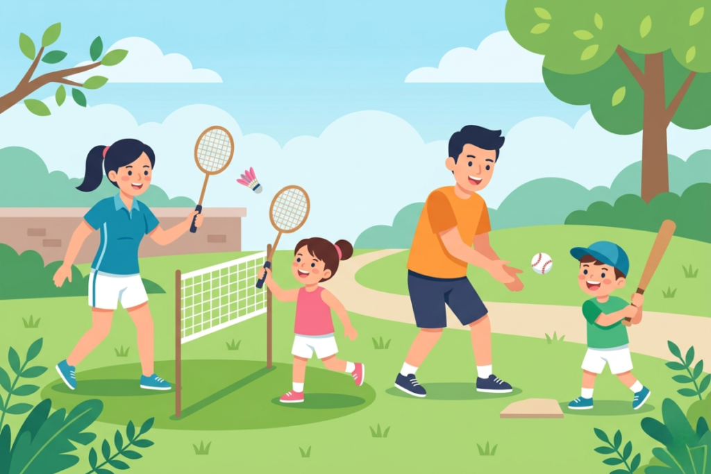 スポーツ一家の家庭環境をイメージした画像