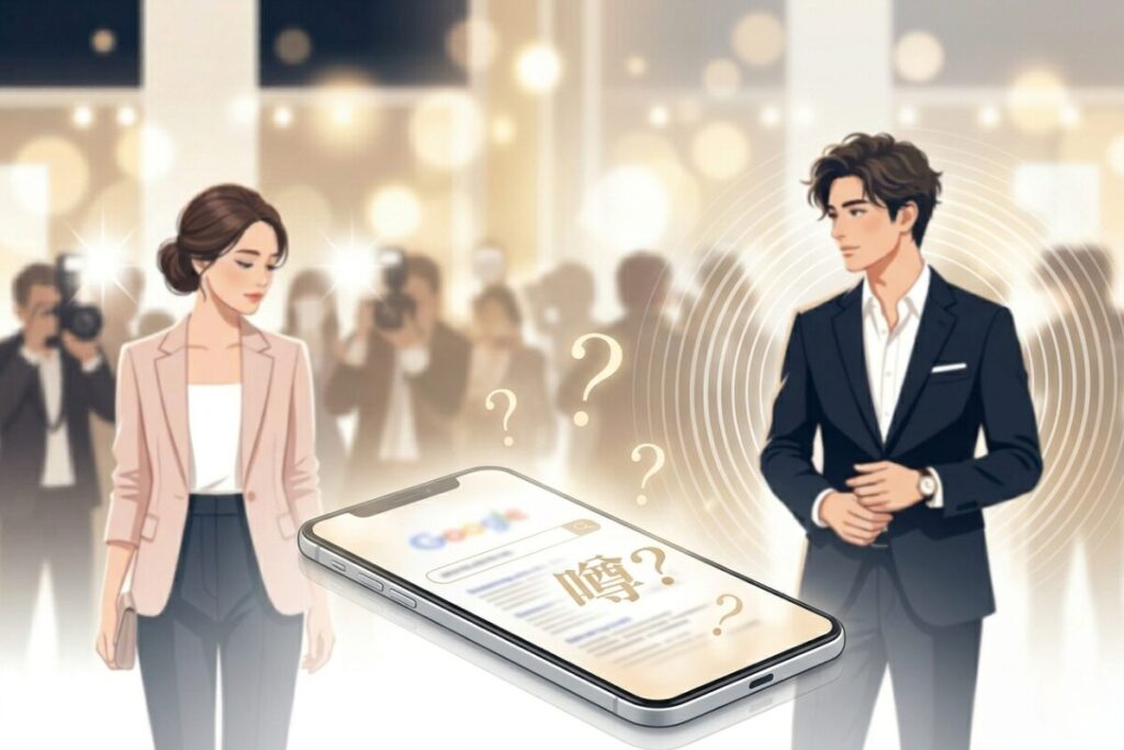 白石聖と片寄涼太の熱愛の噂を検索するイメージの、上品な芸能ブログ用画像