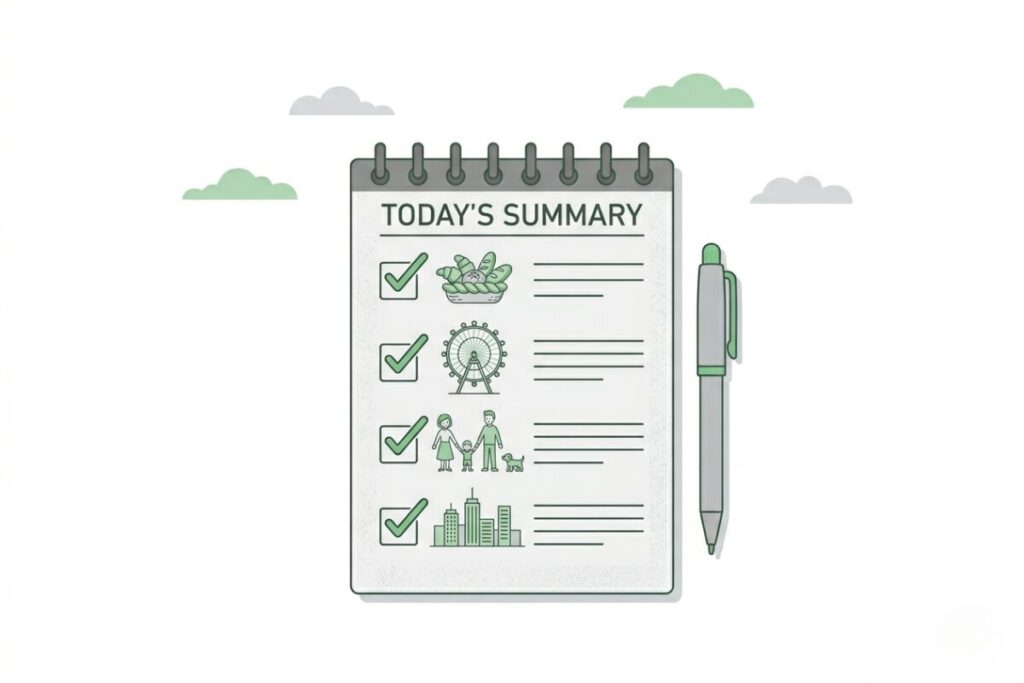 事実ベースのまとめをイメージしたチェックリストのイラスト